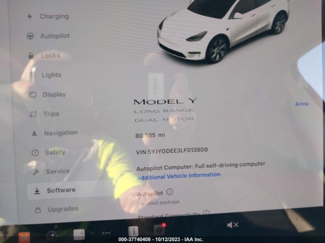 5YJYGDEE3LF013809 Tesla Model Y Long Range