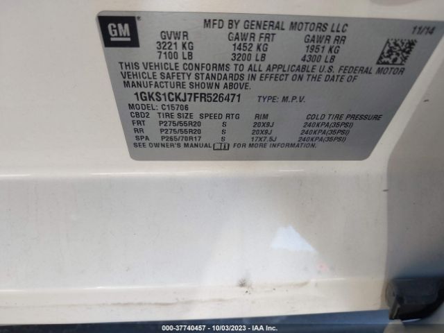 1GKS1CKJ7FR526471 GMC YUKON DENALI