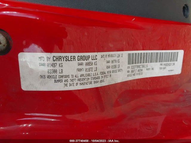 2012 FIAT 500 3C3CFFBR8CT366116 Photo 8