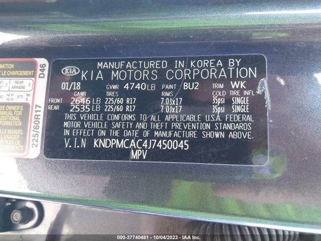 KIA Sportage Lx 2018 KNDPMCAC4J7450045 Image 9