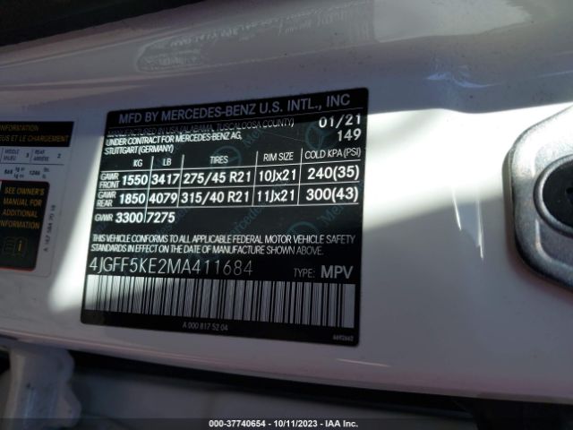 4JGFF5KE2MA411684 Mercedes-Benz Gls 450