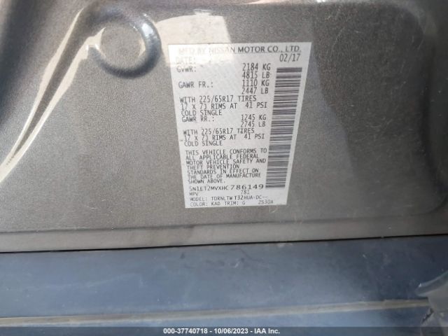 5N1ET2MVXHC786149 Nissan Rogue Sv Hybrid