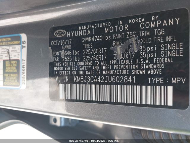 2018 HYUNDAI TUCSON KM8J3CA42JU602841 Photo 8