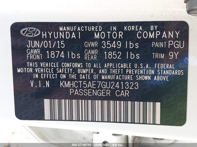 Hyundai ACCENT SE 2016 KMHCT5AE7GU241323 Image 9
