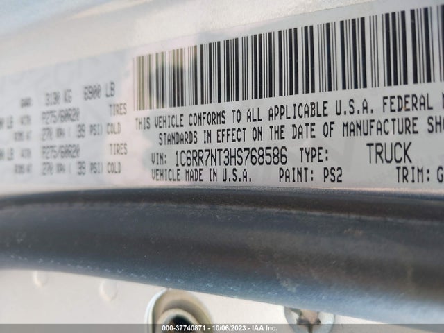 1C6RR7NT3HS768586 RAM 1500 Laramie