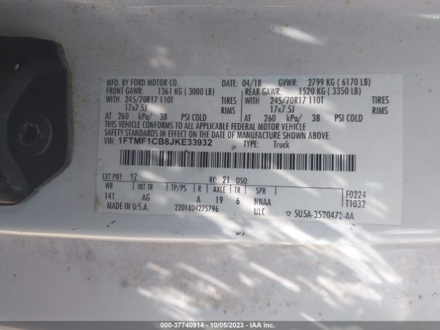 1FTMF1CB8JKE33932 Ford F-150 Xl/xlt