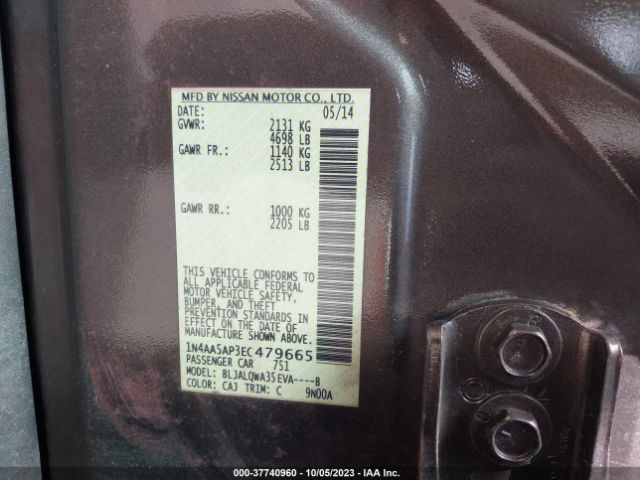 1N4AA5AP3EC479665 Nissan Maxima 3.5 S