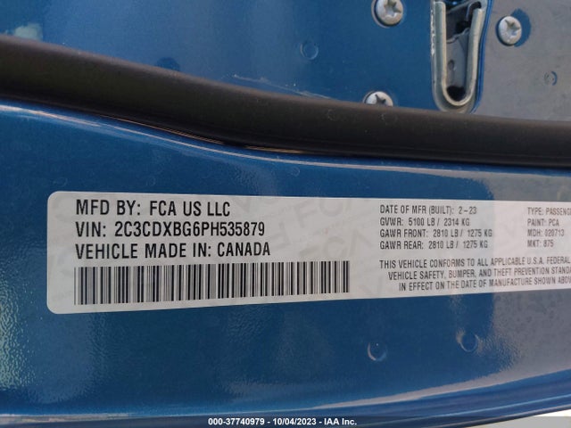 Dodge Charger Sxt 2023 2C3CDXBG6PH535879 Image 9