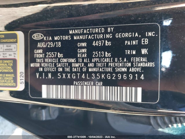 KIA Optima Lx 2019 5XXGT4L35KG296914 Image 9