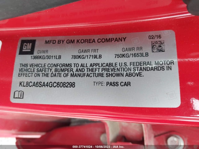 Chevrolet SPARK LS 2016 KL8CA6SA4GC608298 Image 9