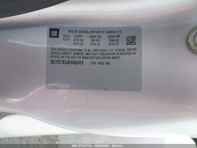 Chevrolet CAMARO LT 2014 2G1FC1E34E9262412 Image 9