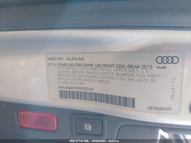 WAUANAF47HN026743 Audi A4 PREMIUM