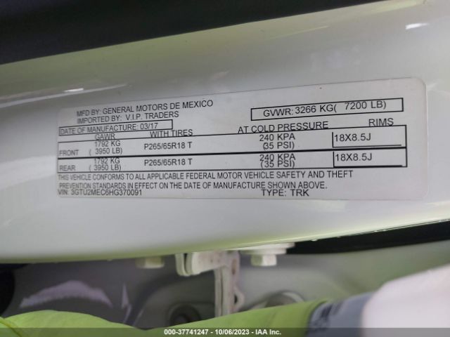 3GTU2MEC6HG370091 GMC Sierra 1500 Sle