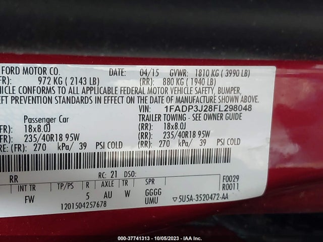 Ford Focus Titanium 2015 1FADP3J28FL298048 Image 9