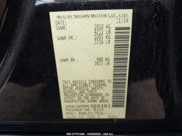 1N4AL3AP6FN369391 Nissan Altima 2.5 S