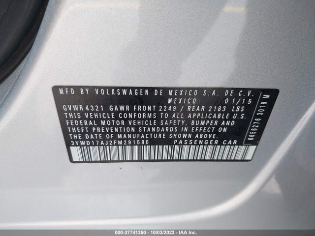 3VWD17AJ2FM291585 Volkswagen Jetta Sedan 1.8t Se