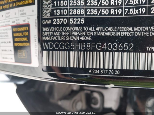 WDCGG5HB8FG403652 Mercedes-Benz Glk-class Glk 350