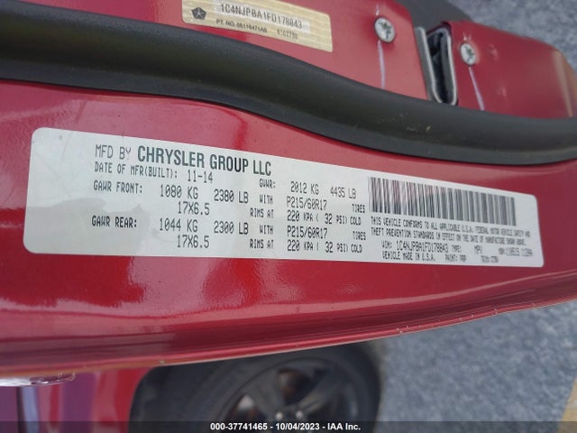 2015 JEEP PATRIOT ALTITUDE EDITION VIN: 1C4NJPBA1FD178843