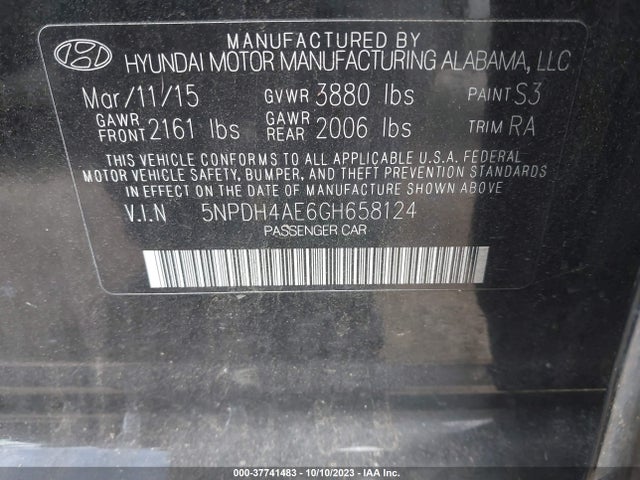 Hyundai ELANTRA SE 2016 5NPDH4AE6GH658124 Image 9