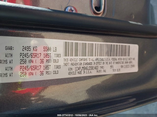1C4PJMBX6JD581463 Jeep Cherokee Trailhawk