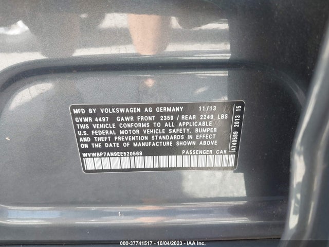 WVWBP7AN9EE520568 Volkswagen CC SPORT
