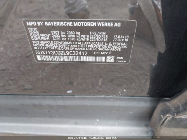 5UXTY3C02L9C32412 BMW X3 Sdrive30i