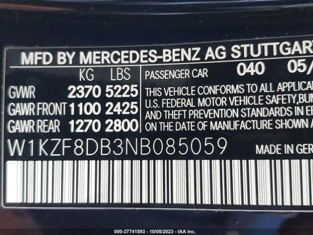 W1KZF8DB3NB085059 Mercedes-Benz E-class E 350
