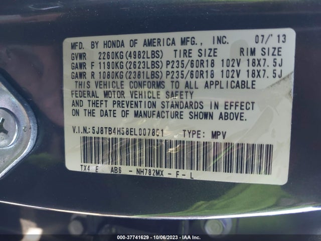 Acura RDX 2014 5J8TB4H58EL007851 Image 9