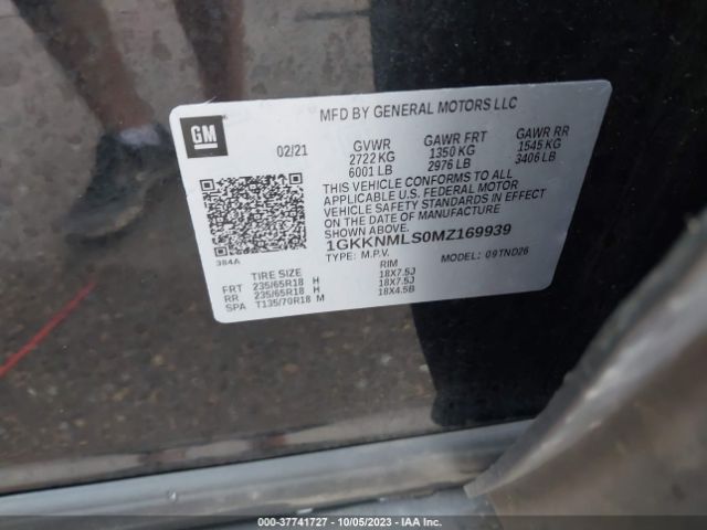 1GKKNMLS0MZ169939 GMC ACADIA SLT