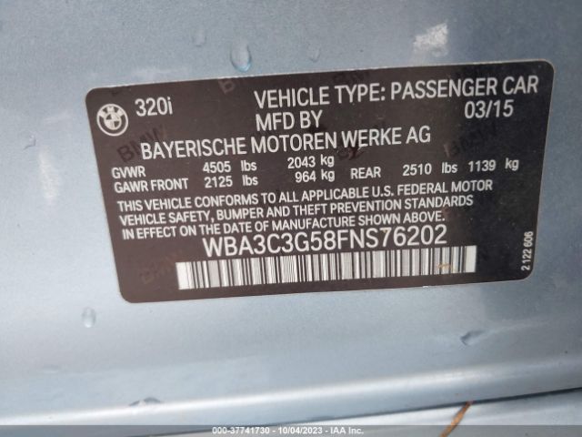 WBA3C3G58FNS76202 BMW 3 Series 320i Xdrive