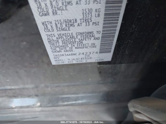 5N1DR3AA8NC242374 Nissan Pathfinder S 2wd