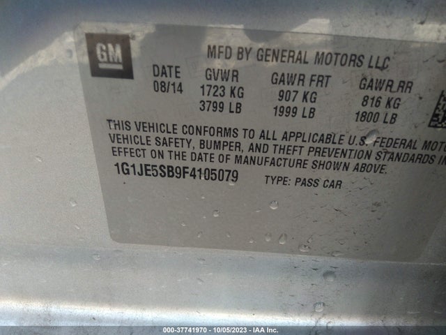 Chevrolet Sonic Ltz Auto 2015 1G1JE5SB9F4105079 Image 9