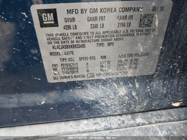 KL4CJASBXKB933405 Buick Encore Fwd Preferred