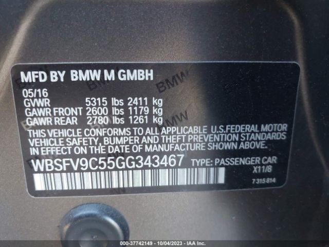 WBSFV9C55GG343467 BMW M5