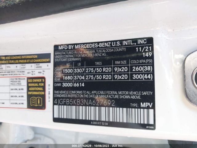 4JGFB5KB3NA627692 Mercedes-Benz Gle Gle 450