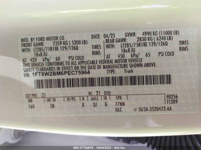 2023 FORD SUPER DUTY F-250 SRW 1FT8W2BM6PEC75964 Photo 8