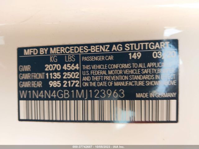 W1N4N4GB1MJ123963 Mercedes-Benz Gla Gla 250