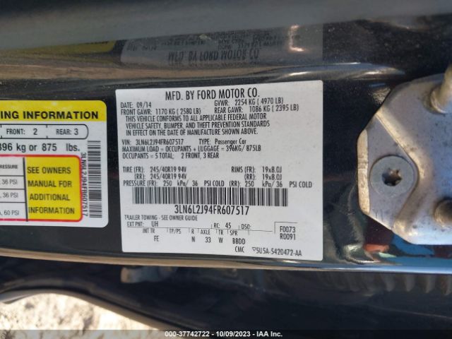 3LN6L2J94FR607517 Lincoln MKZ