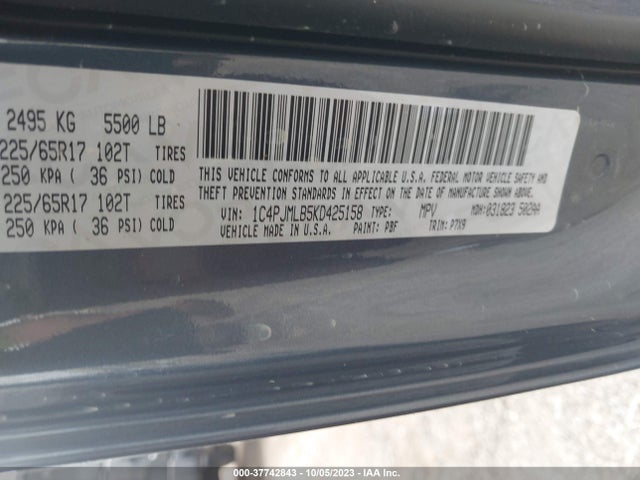 1C4PJMLB5KD425158 Jeep Cherokee Latitude Plus 4x4