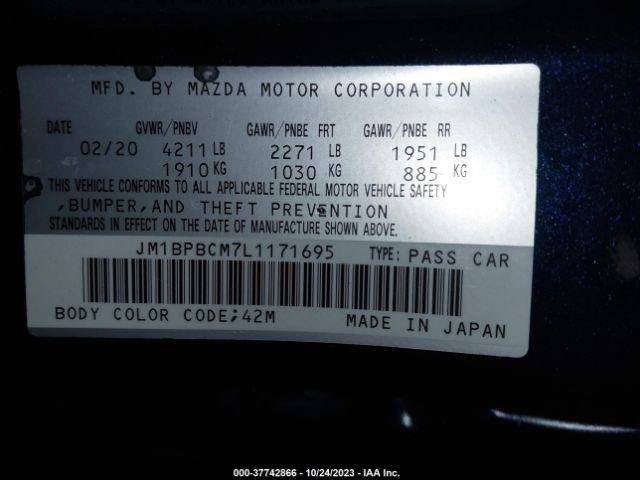 2020 MAZDA MAZDA3 SEDAN JM1BPBCM7L1171695 Photo 8