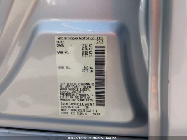 1N4AL3AP0HC169895 Nissan Altima 2.5 Sv