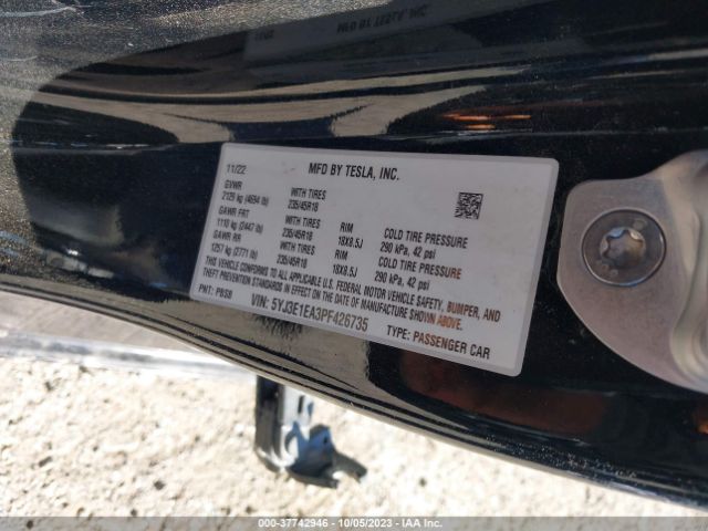 5YJ3E1EA3PF426735 Tesla MODEL 3