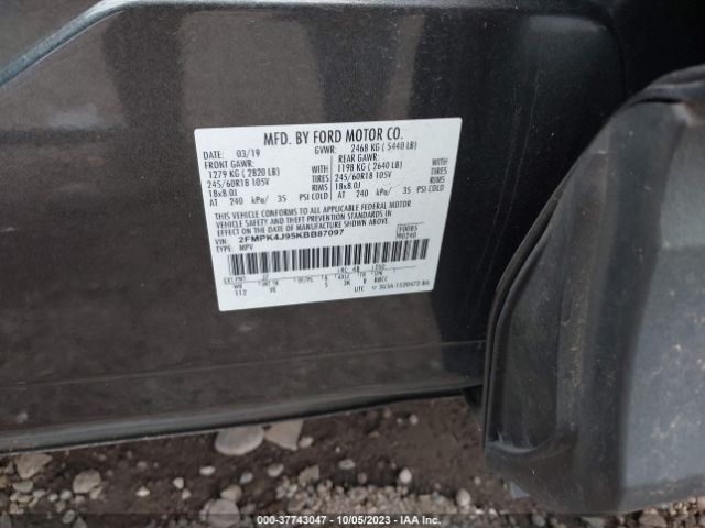 2FMPK4J95KBB87097 Ford EDGE SEL