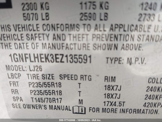 Chevrolet Equinox Ltz 2014 1GNFLHEK3EZ135591 Image 9