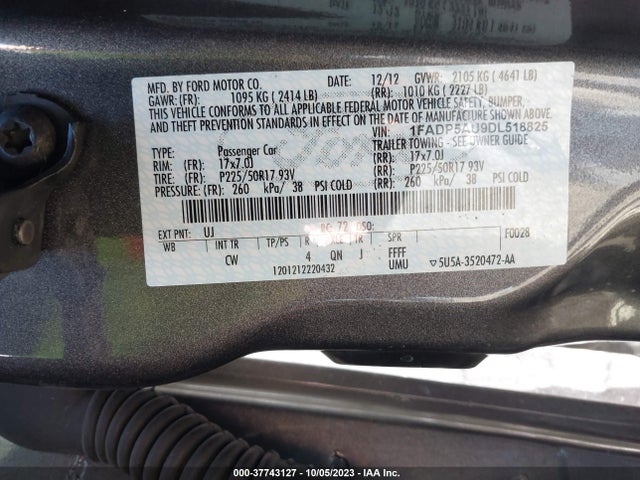 2013 FORD C-MAX HYBRID SE VIN: 1FADP5AU9DL518825