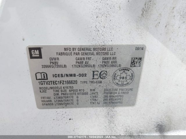 1GTV2TEC1FZ166620 GMC SIERRA 1500