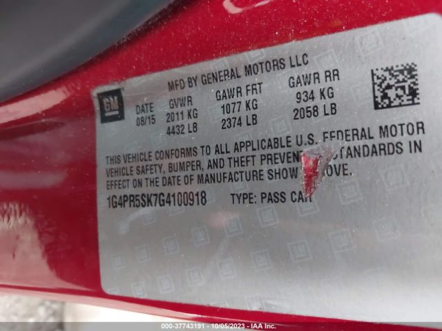 1G4PR5SK7G4100918 Buick Verano Convenience Group