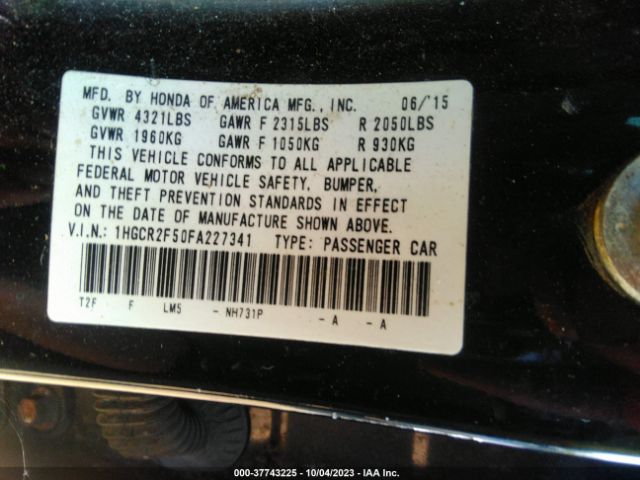 1HGCR2F50FA227341 Honda Accord Sedan Sport