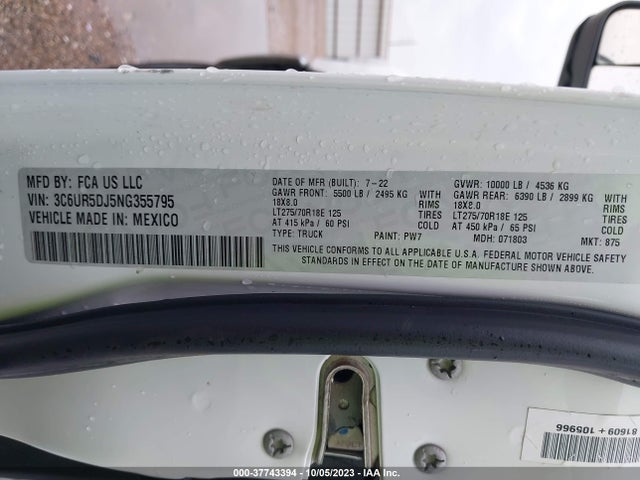 3C6UR5DJ5NG355795 RAM 2500 Big Horn