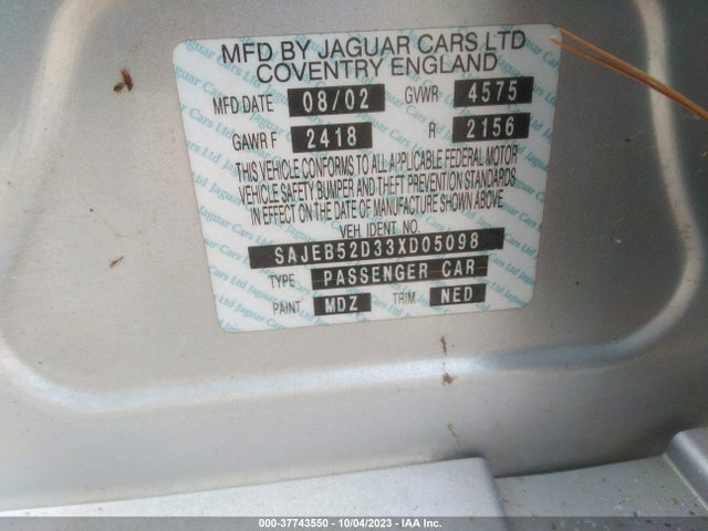 2003 JAGUAR X-TYPE SAJEB52D33XD05098 Photo 8